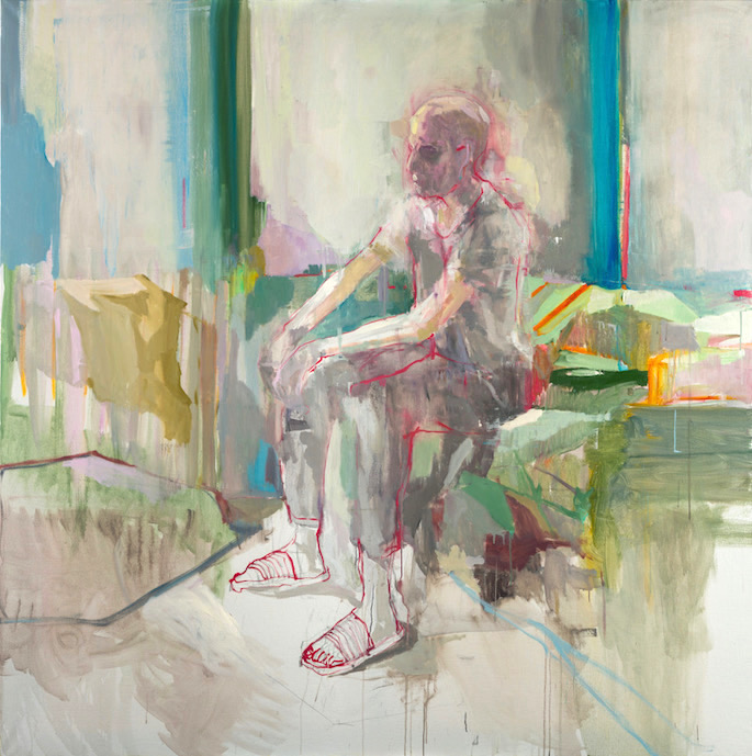 Cyrille assis, 2020 | Oil on canvas | 75 x 75 inches