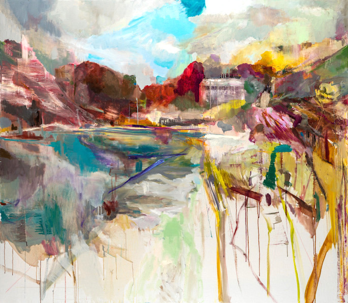 La maison près de l'arbre rouge, 2020 | Oil on canvas | 63 x 71 inches